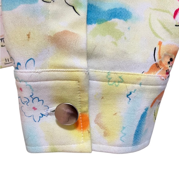 Vintage West Palm City/Floral Print Jean Jacket Size XL - Picture 5 of 6